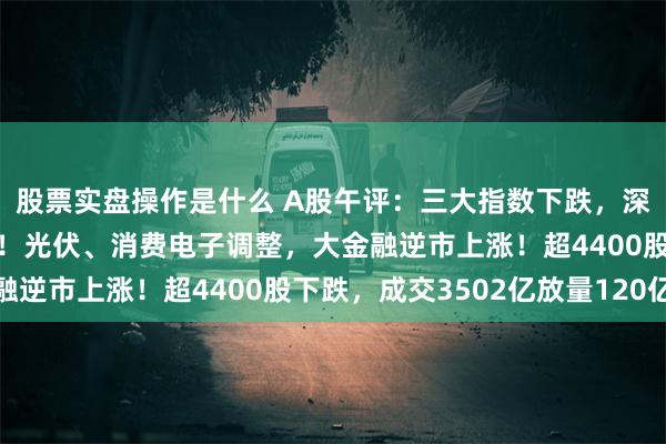 股票实盘操作是什么 A股午评：三大指数下跌，深成指创业板指跌超1%！光伏、消费电子调整，大金融逆市上涨！超4400股下跌，成交3502亿放量120亿